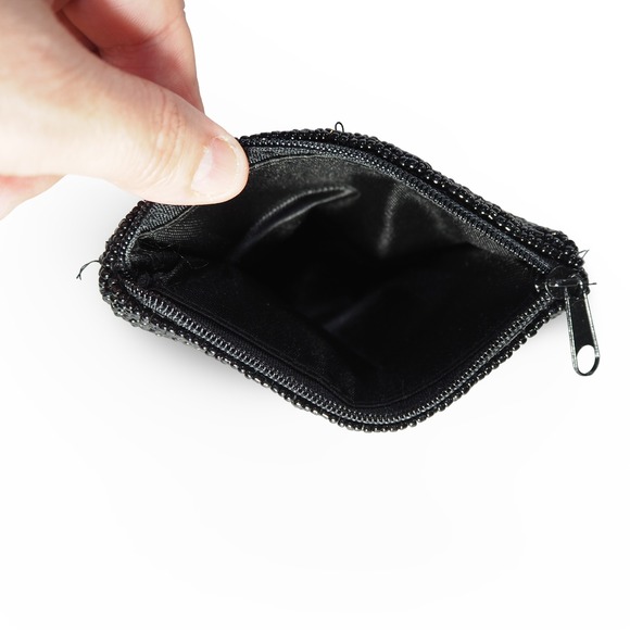 C. Marie Bunco Babe Coin Purse Women OS Black Beaded Dice Game Night Pouch - Picture 5 of 6